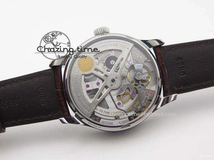 MIROTIME 1228 MoistureWicking Portuguese Real PR IW500704 ZF 1:1 Best Edition On Brown Leather Strap A52010 V 7311